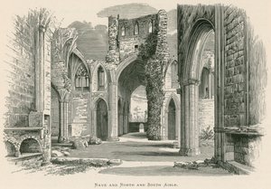Melrose Abbey, Nave ja North and South Aisle (kaiverrus) tekijältä Alexander Francis Lydon