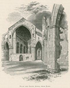 Melrose Abbey, Nave ja South Aisle, idästä tekijältä Alexander Francis Lydon