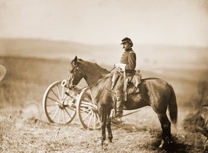 Amerikan sisällissodan avustaja hevosen selässä tekijältä Alexander Gardner
