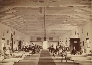 Armory Square Hospital, K:n osaston sisätilat, n. 1863. tekijältä Alexander Gardner.