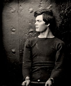 Lewis Powell ranneraudoissa USS Saugus -aluksella, 1865. tekijältä Alexander Gardner
