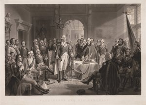 Washington ja hänen kenraalit Keyn kanssa.