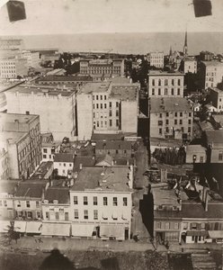 Näkymä itään Chicagon oikeustalon kupolista, 1858