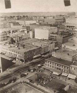 Näkymä koilliseen Chicagon oikeustalon kupolista, 1858