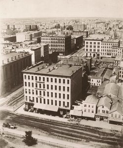 Näkymä luoteeseen Chicagon oikeustalon kupolista, 1858