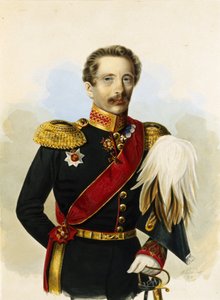 Muotokuva Donin kasakka-armeijan atamaanista Mihail Grigorjevitš Khomutov. Alexander Ivanovich Klunderin (1802-1875) työ, akvarelli paperille