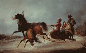 Keisarinna Elisabet kelkassa (öljy kankaalle) tekijältä Alexander Ivanovich Sauerweid