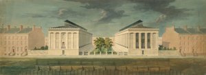Toteuttamaton suunnittelu Cross-Block Terrace -kehityksen näkökulmasta, n. 1831.
