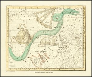 1822 - Alexander Jamieson - Hydra Sextans Felis ja kraatteri. tekijältä Alexander Jamieson