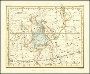 1822 - Alexander Jamieson - Ophiuchus ja käärme (ja Scutum Sobieski) tekijältä Alexander Jamieson
