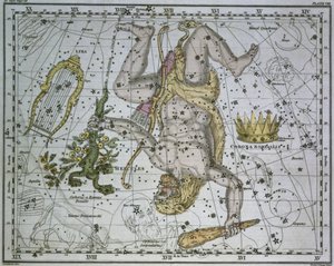 Hercules, "A Celestial Atlas", pub. vuonna 1822 tekijältä Alexander Jamieson