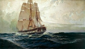 Itävaltalainen fregatti Novara merellä ... tekijältä Alexander Kirchner