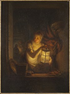 Nainen lyhdyn kanssa, 1818 tekijältä Alexander Lauréus