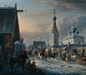 Street with Mail Coaches, 1829
