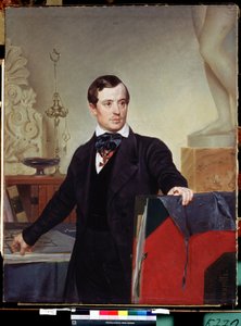 ""Muotokuva maalari ja arkkitehti Alexander Briullovista (Alexander Brioullov) (1798-1877)"" Karl Briullovin (Brioullov) (1799-1852) maalaus Pietarin valtion venäläinen museo