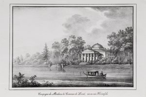 Kreivitär de Lavalin kesätalo Aptekarsky-saarella -sarja Näkymät Pietariin, 1820-luku
