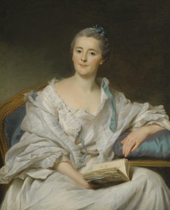 Marie-Françoise Julie Constance Filleulin, Marquise de Marignyn muotokuva kirjan kanssa