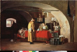 Hallintotoimisto Moskovan ruhtinaskunnassa (An Office in Muscovy) - Aleksanteri Stepanovitš Yanovin (1857-1918) maalaus, öljy kankaalle tekijältä Alexander Stepanovich Yanov