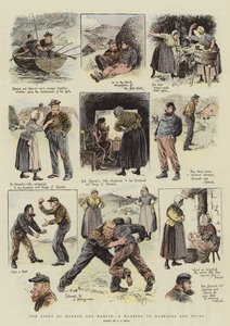 Tarina Homeshista ja Hamishista, varoitus aviomiehille ja vaimoille (chromolitho)