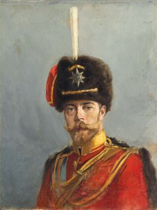 Tutkimus keisari Nikolai II:n muotokuvaa varten, Kaartin husaarirykmentin päällikkö, n. 1908