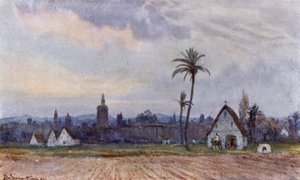Valencian ulkopuolella (väri litho) tekijältä Alexander Wallace Rimington