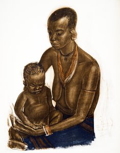 MGogo nainen lapsensa kanssa (Dodoma), teoksesta Dessins et Peintures d