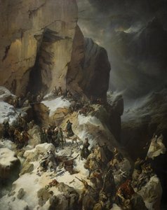 Suvorov ylittää Panix-solan, 1860