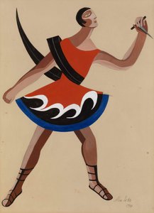 Pukusuunnittelu Euripidesin näytelmään Foinikialaiset naiset, 1948 tekijältä Alexandra Alexandrowna Exter