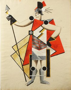 Pukusuunnittelu näytelmään Näkymätön nainen, 1924 tekijältä Alexandra Alexandrowna Exter