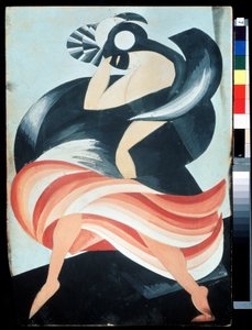 ""Naisen maski"" Puku hahmolle William Shakespearen näytelmästä "Romeo ja Julia". Guassi, Alexandra Alexandrovna Exter (1882-1949) 1921 Valtion A. Bakhrushinin keskusmuseo, Moskova, Venäjä tekijältä Alexandra Alexandrowna Exter