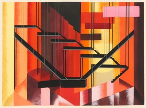 Maisemasuunnittelu portfoliosta Décors de Théâtre, 1930. tekijältä Alexandra Alexandrowna Exter