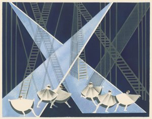 Maisemasuunnittelu portfoliosta Décors de Théâtre, 1930. tekijältä Alexandra Alexandrowna Exter