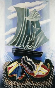 Barca; Le Bateau, c.1936 (ulei pe pânză) finlandez tekijältä Alexandra Alexandrowna Exter