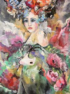 Eteerinen kukkaportretti tekijältä Alexandra Higgins