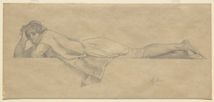Tutkimus "Florentinalaiselle runoilijalle", n. 1853 tekijältä Alexandre Cabanel