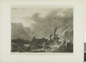 Alppien maisema tekijältä Alexandre Calame