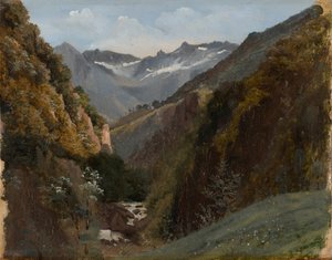 Korkealla sijaitseva laakso Bernin Alpeilla tekijältä Alexandre Calame