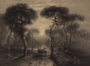 Maisema puiden kanssa tekijältä Alexandre Calame