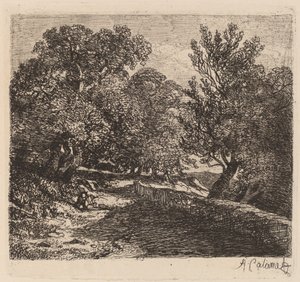 Mies lepää kivimuurilla tekijältä Alexandre Calame