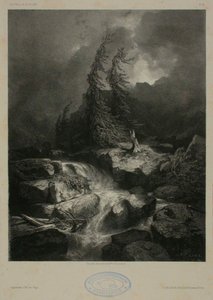 Vuoristopuro myrskyssä tekijältä Alexandre Calame
