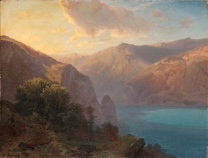 Près de Seelisberg: näkymä Lac de Luzernille nähtynä Seelisbergistä, Sveitsi, 1862 tekijältä Alexandre Calame