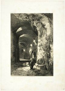 Amfiteatterin raunio Pouzzolesissa (Napolin kuningaskunta), levy 9 Oeuvres de A. Calamesta tekijältä Alexandre Calame