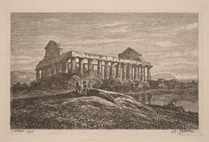Raunioita Paestumissa tekijältä Alexandre Calame