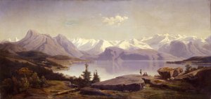 Sveitsiläinen maisema ja järvi tekijältä Alexandre Calame