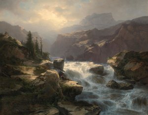 Handeckin vesiputous Grimselissä tekijältä Alexandre Calame