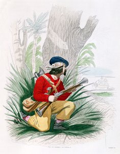 Merirosvo, P. Christianin teoksesta "Histoire des Pirates", kaiverrettu Huartin toimesta, 1852. tekijältä Alexandre Debelle