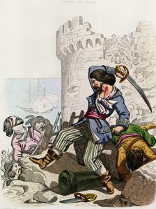 Chevalier de Gramont, P. Christianin teoksesta "Histoire des Pirates", kaiverrettu A. Catelin toimesta, 1852. tekijältä Alexandre Debelle