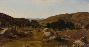 Maisema lähellä Chiusia, Toscana tekijältä Alexandre Desgoffe