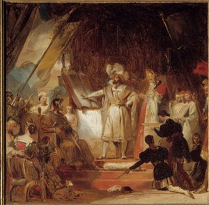 Bayardin Francois I aseritari (1500-luku). 20. tammikuuta 1515 Francois I nimitti Bayardin Dauphinén kenraaliluutnantiksi. Marignanissa voiton iltana Francois I halusi ottaa "ritarikunnan kädestä". Näin ollen seuraava m tekijältä Alexandre Evariste Fragonard