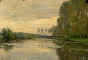 River Scene, Lower Loire, Ranska tekijältä Alexandre Jacques Chantron